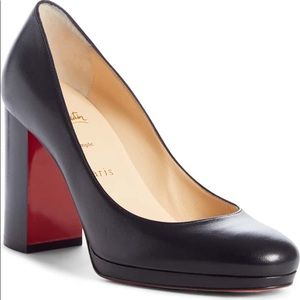 christian louboutin thick heel